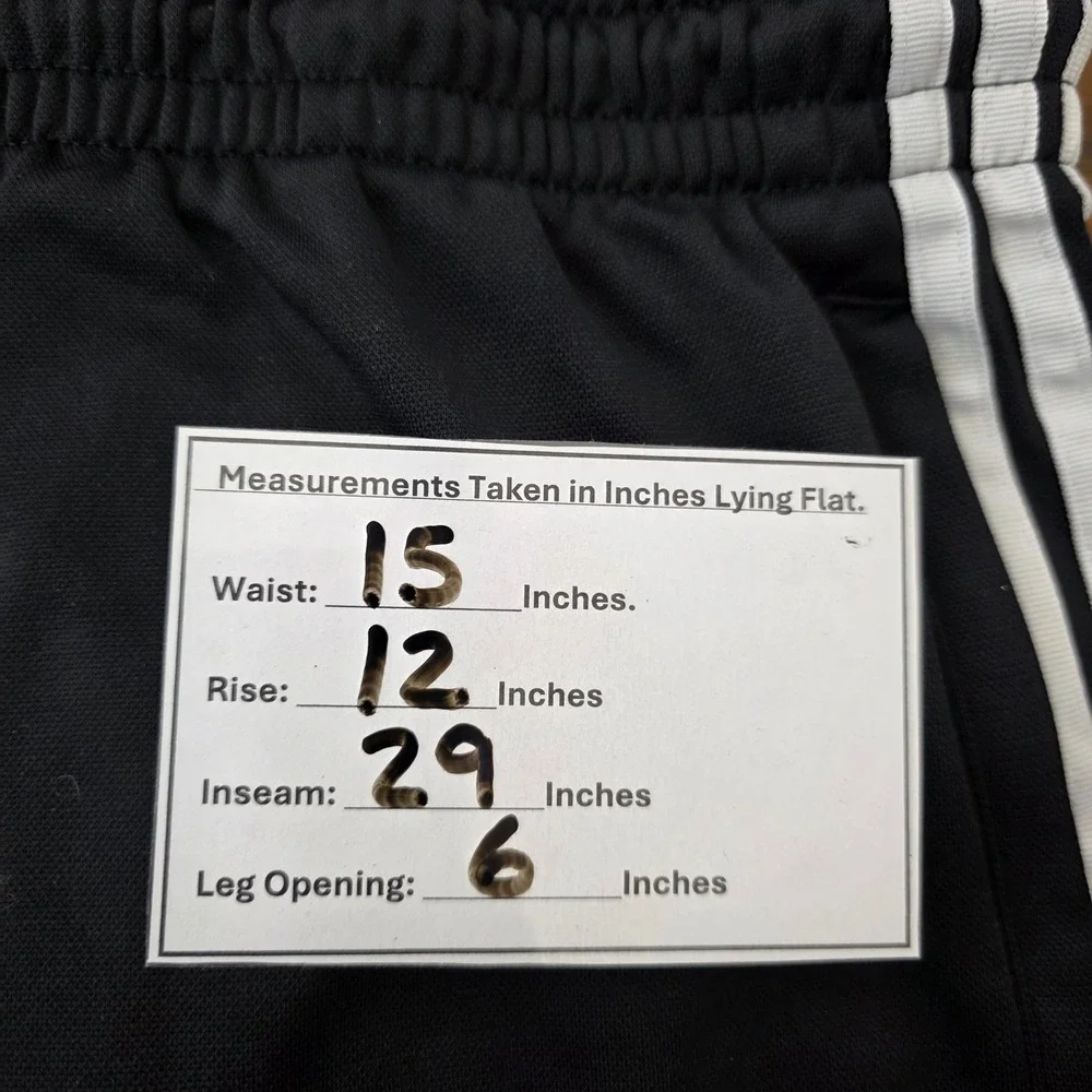 Adidas Track Pants‎ Kids Large Black Red Logo Joggers 3 Stripe Athletic Training